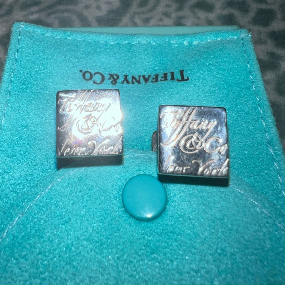 Tiffany & Co. Notes Cufflinks Script New York Men… - image 3